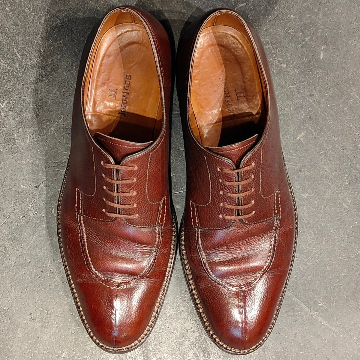 希少 Sスタンプ【JOHN LOBB】ジョンロブ ドデーロ   イタリアボノーラ製 Uチップ グレインレザー ブラウン サイズ UK6E 8695ラスト