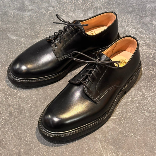 試着程度極美品【CROCKETT&JONES】クロケット＆ジョーンズ セッジムーア3 プレーントゥ カーフ ブラック サイズUK5E 378ラスト