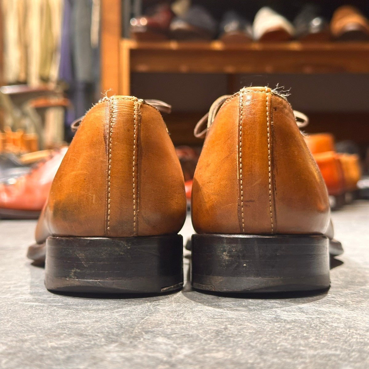 【Stefano Branchini】ステファノブランキーニ 4707 ホールカット プレーントゥ カーフ ブラウン サイズUK6