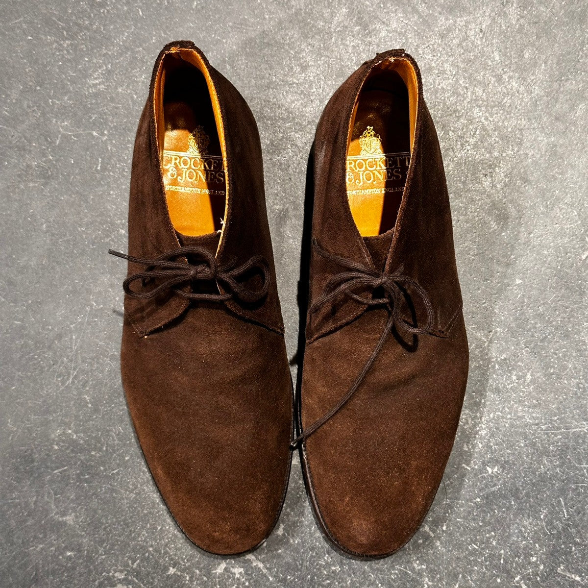 極美品【CROCKETT&JONES】クロケット＆ジョーンズ チャートシー チャッカブーツ スエード ブラウン サイズUK7.5E 224ラスト