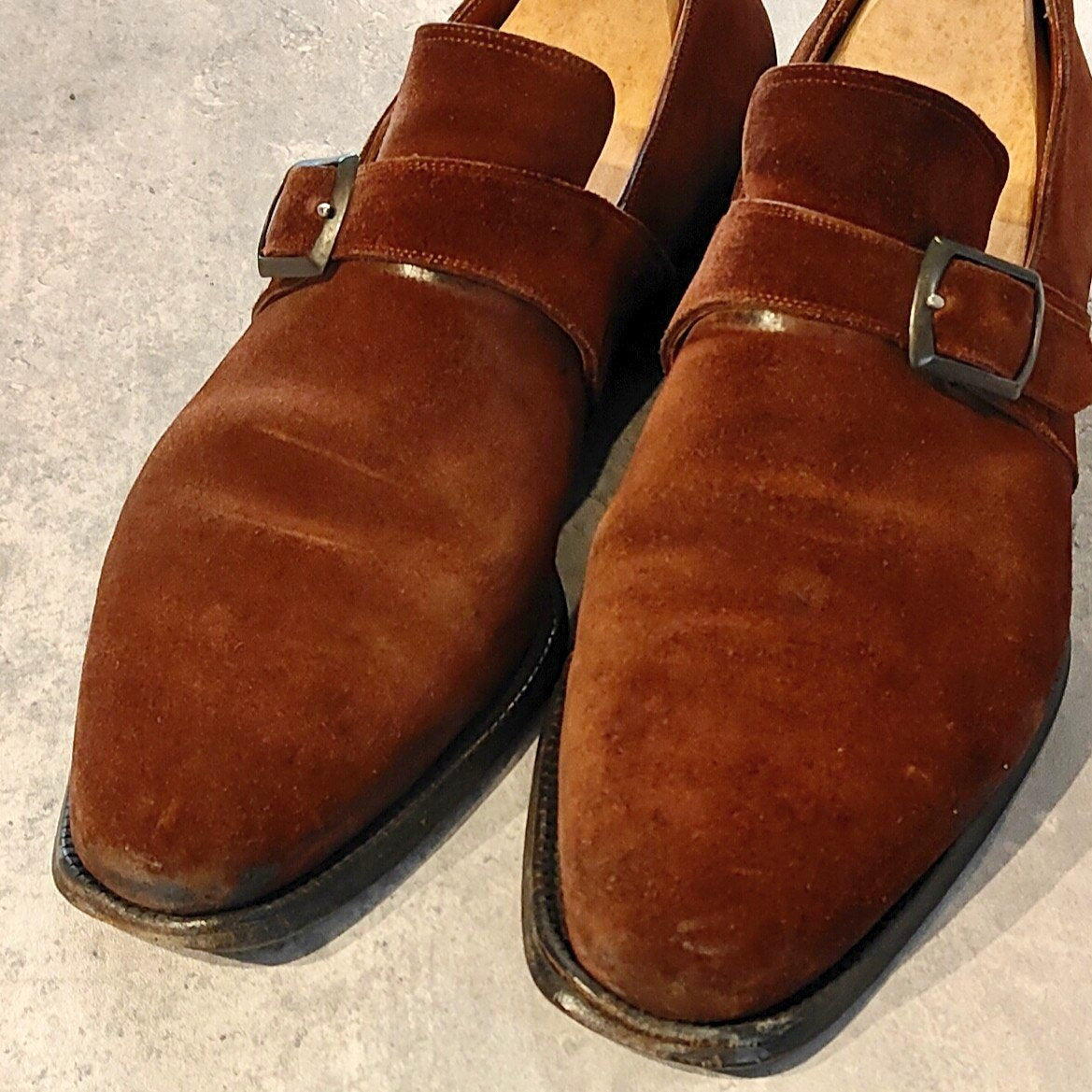 【Stefano Bemer】ステファノベーメル  シングルモンク スエード ブラウン サイズUK7