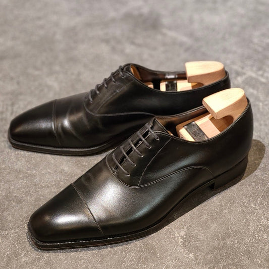 極美品【GAZIANO&GIRLING】ガジアーノ&ガーリング オックスフォード ストレートチップ ブラック サイズ UK8.5E TG73ラスト参考定価￥231,000-