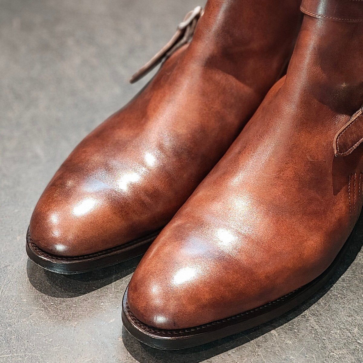 極美品 【JOHN LOBB】ジョンロブ アボット ジョッパーブーツ ミュージアムカーフ ブラウン サイズ UK7.5E 8695ラスト 定価￥375,100-