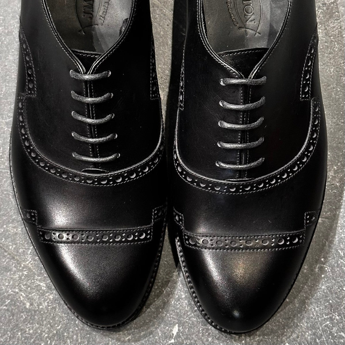 未使用品【J.M.WESTON】ジェイエムウエストン 359 ラファエル パンチドキャップトゥ カーフ ブラック サイズUK5D T9ラスト