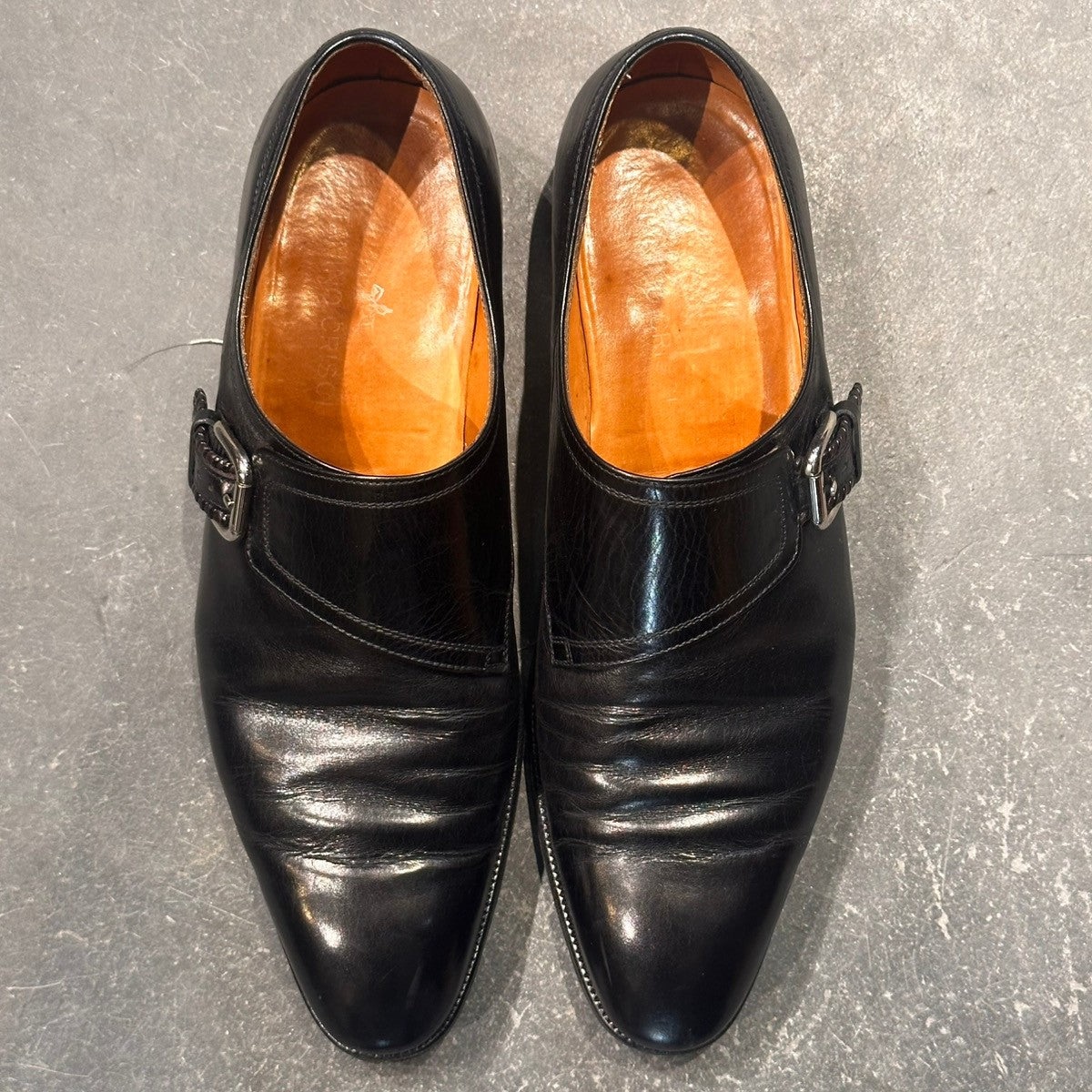 【TANINO CRISCI】タニノクリスチー シングルモンク 131f29 カーフ ブラック サイズUK8