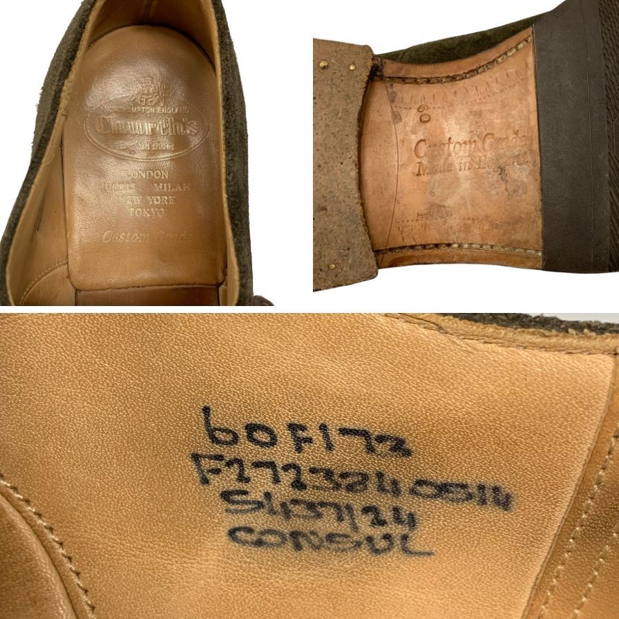 Church's】チャーチ 173 ビジネスシューズ スエード カーキ サイズ 60F