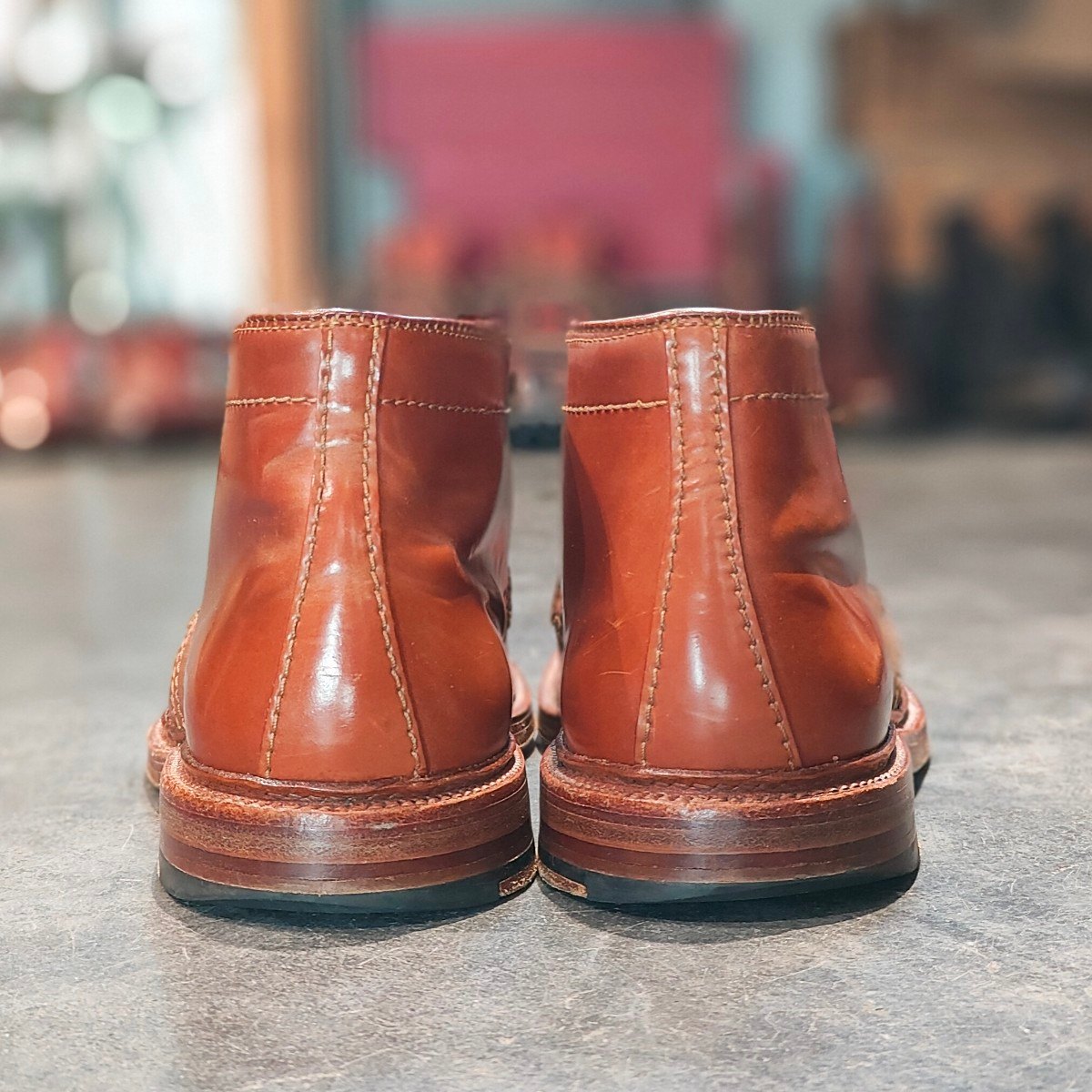 希少【ALDEN】オールデン バーニーズニューヨーク別注 1473 チャッカブーツ コードバン ウイスキー サイズ US8.5D バリーラスト