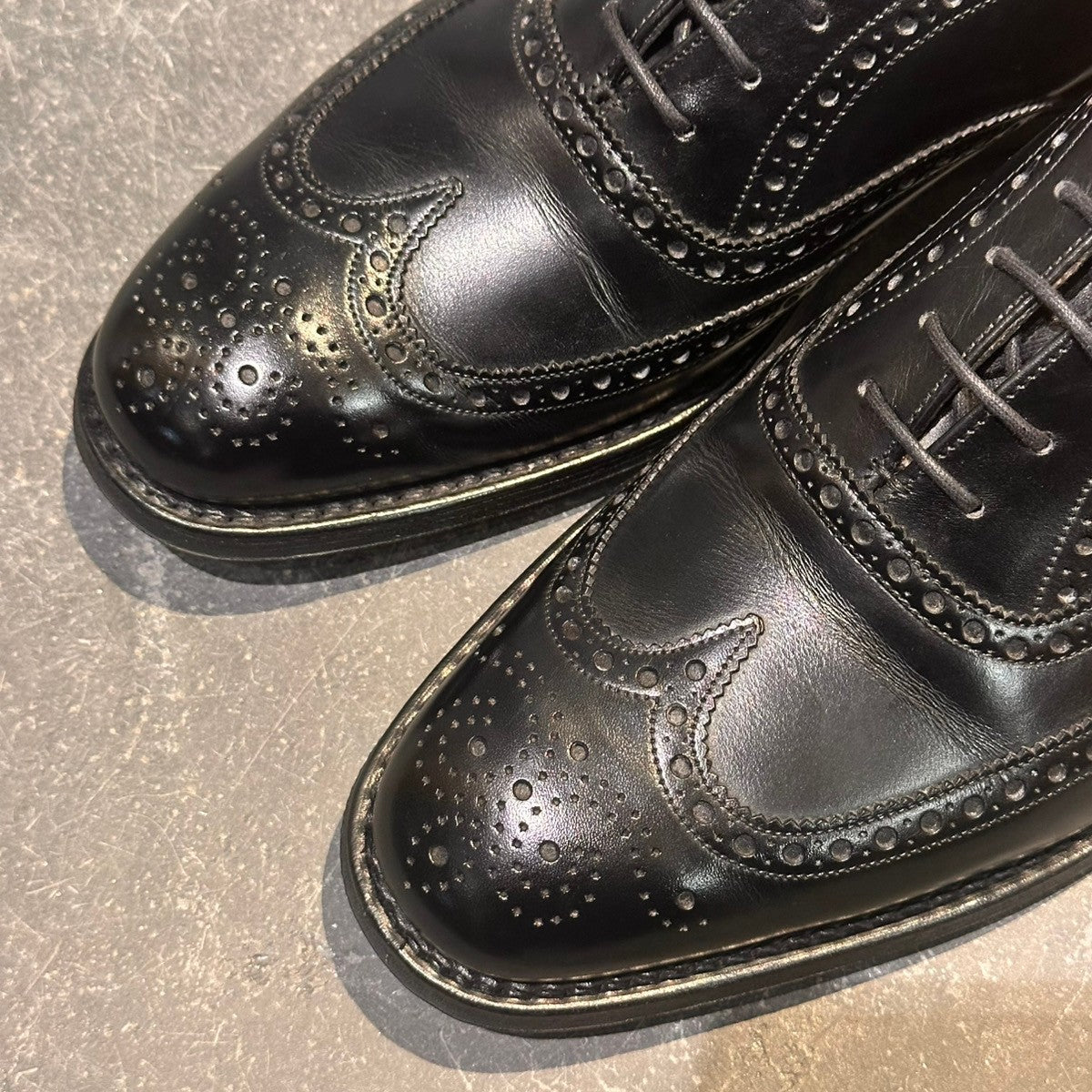 美品【Church's】チャーチ チェットウィンド ウイングチップ 4都市 カーフ ブラック サイズUK70F 173ラスト