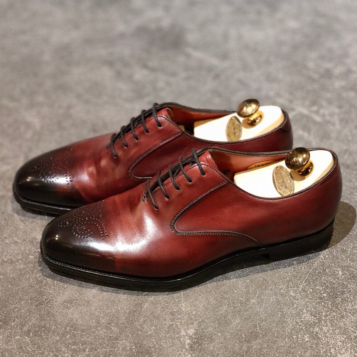 美品【EDWARD GREEN】エドワードグリーン ラドブローク 新宿伊勢丹別注オーダー品 ホールカット バーガンディ サイズ UK6E 808ラスト