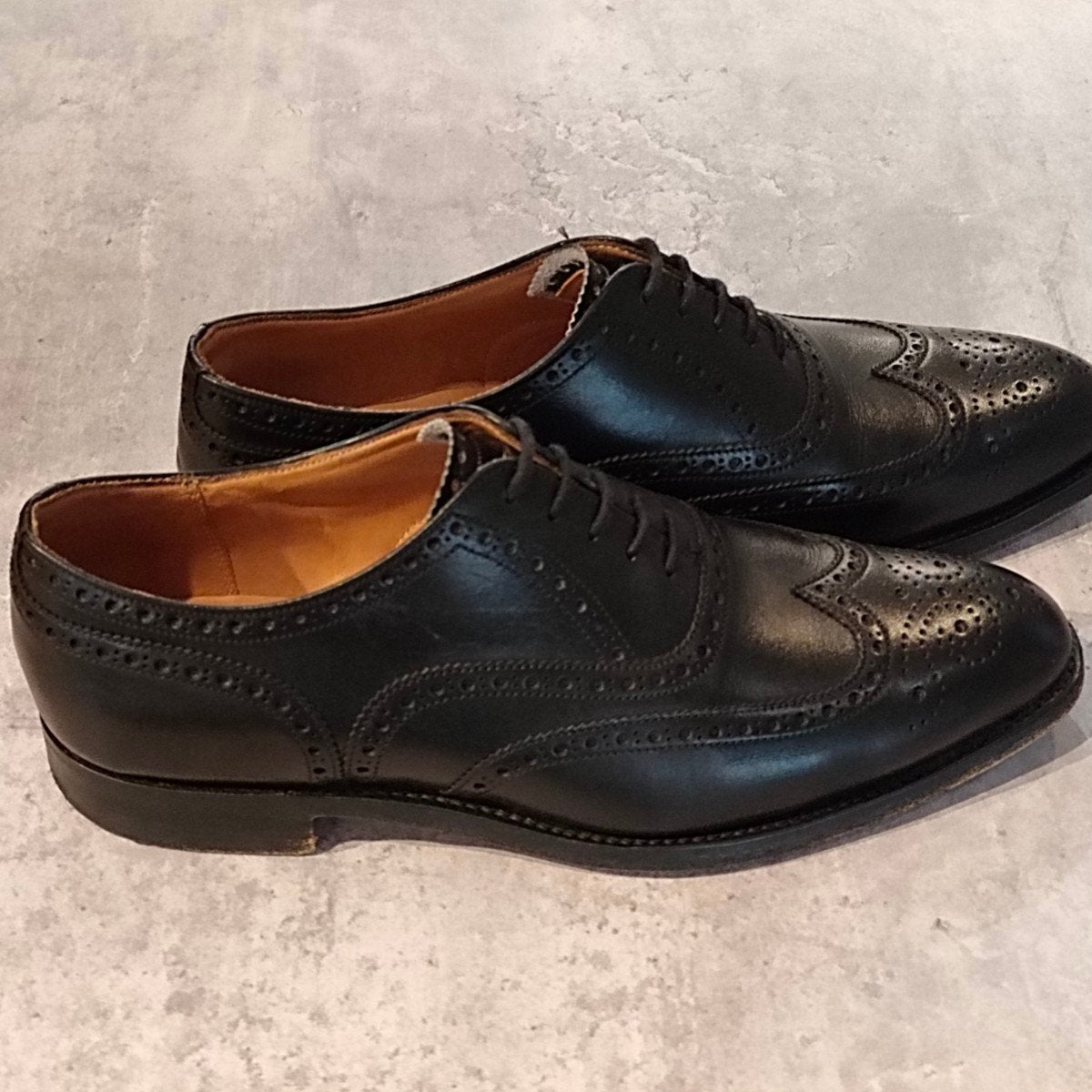 美品【JOSEPH CHEANEY】ジョセフチーニー ブロード2 ウイングチップ カーフ ブラック サイズUK6.5