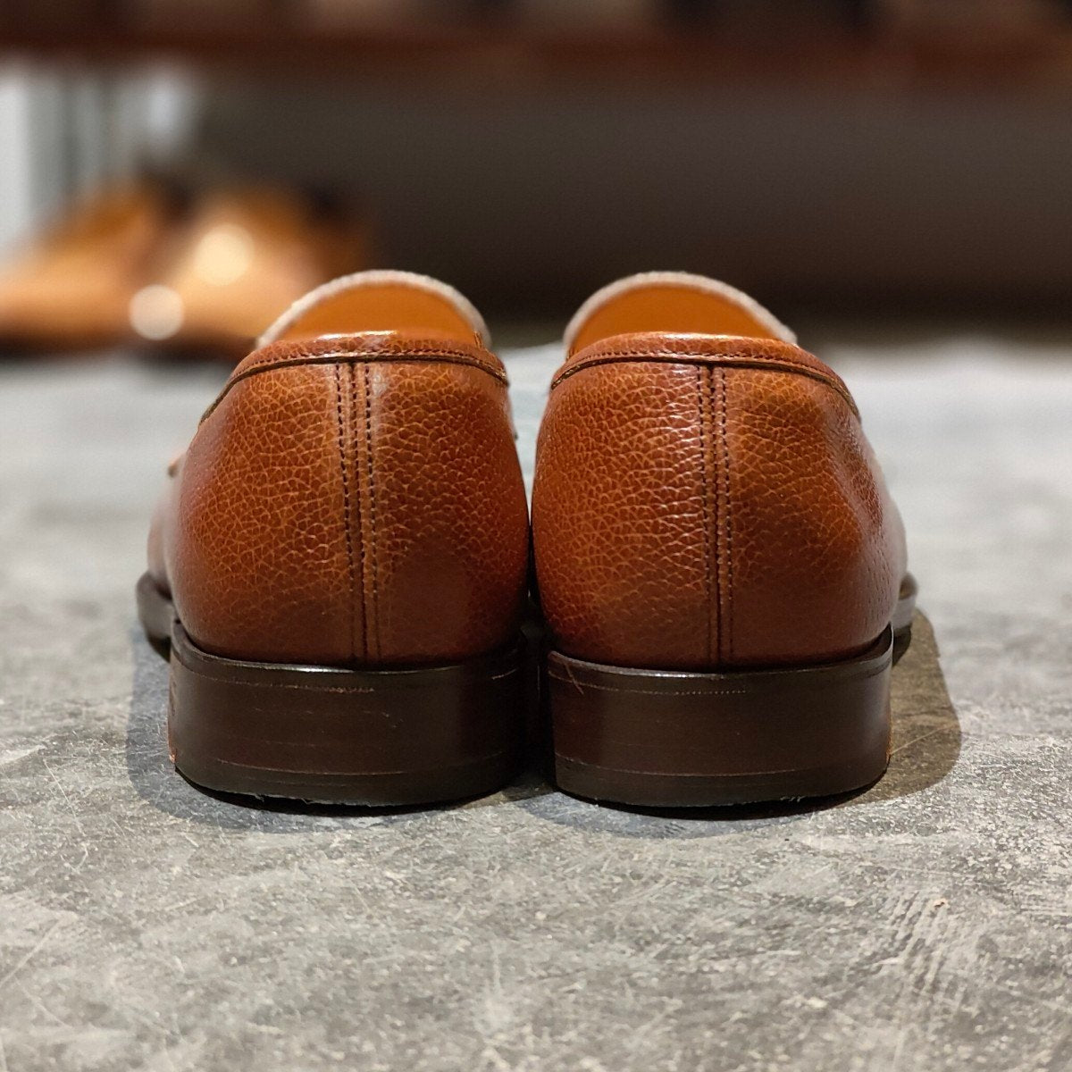 使用数回【ORIENTAL】オリエンタル 500 ALBERS NST レインレザースエードコンビ ブラウングレー サイズ US6.5