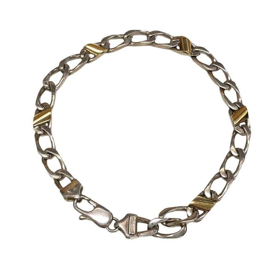 【TIFFANY&CO.】ティファニー ブレスレット ヴィンテージ フィガロチェーン SV925×K18 コンビ メンズ