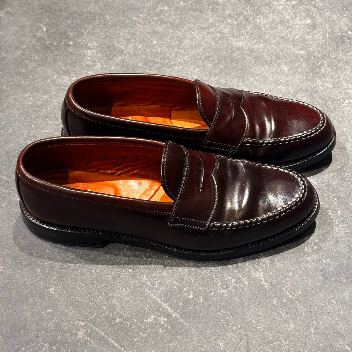 美品【ALDEN】オールデン 986 ペニーローファー コードバン ダークバーガンディ サイズUS9C バンラスト