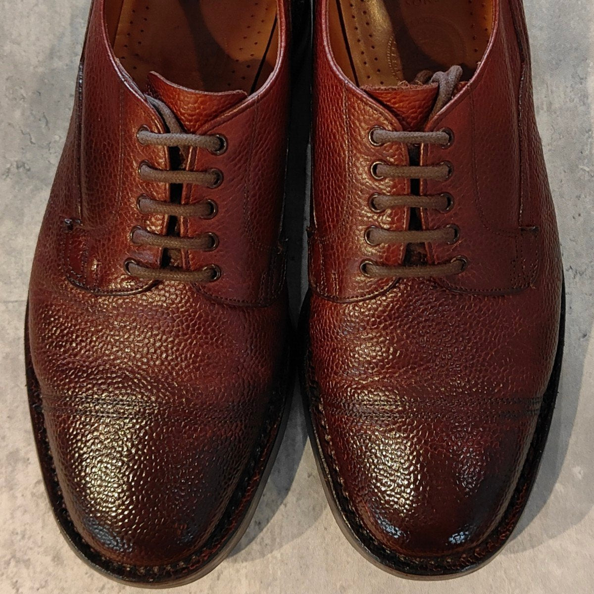 使用数回【JOSEPH CHEANEY】ジョセフチーニー ケンゴン2 キャップトゥダービー グレインレザー バーガンディ サイズUK8 4436ラスト参考定価￥99,000-