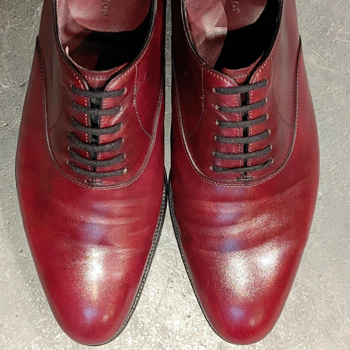 極美品 【JOHN LOBB】ジョンロブ シートン プレーントゥ カーフ バーガンディ サイズUK7E 7000ラスト 参考定価￥355,300-