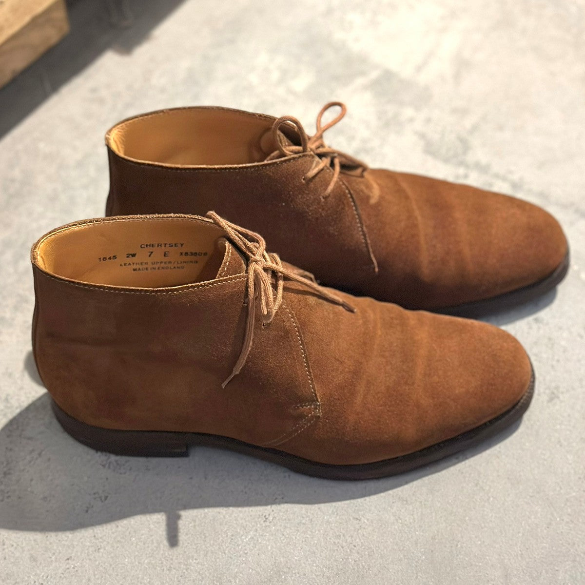 【CROCKETT&JONES】クロケット&ジョーンズ チャートシー チャッカブーツ スエード ライトブラウン サイズ7E 224ラスト