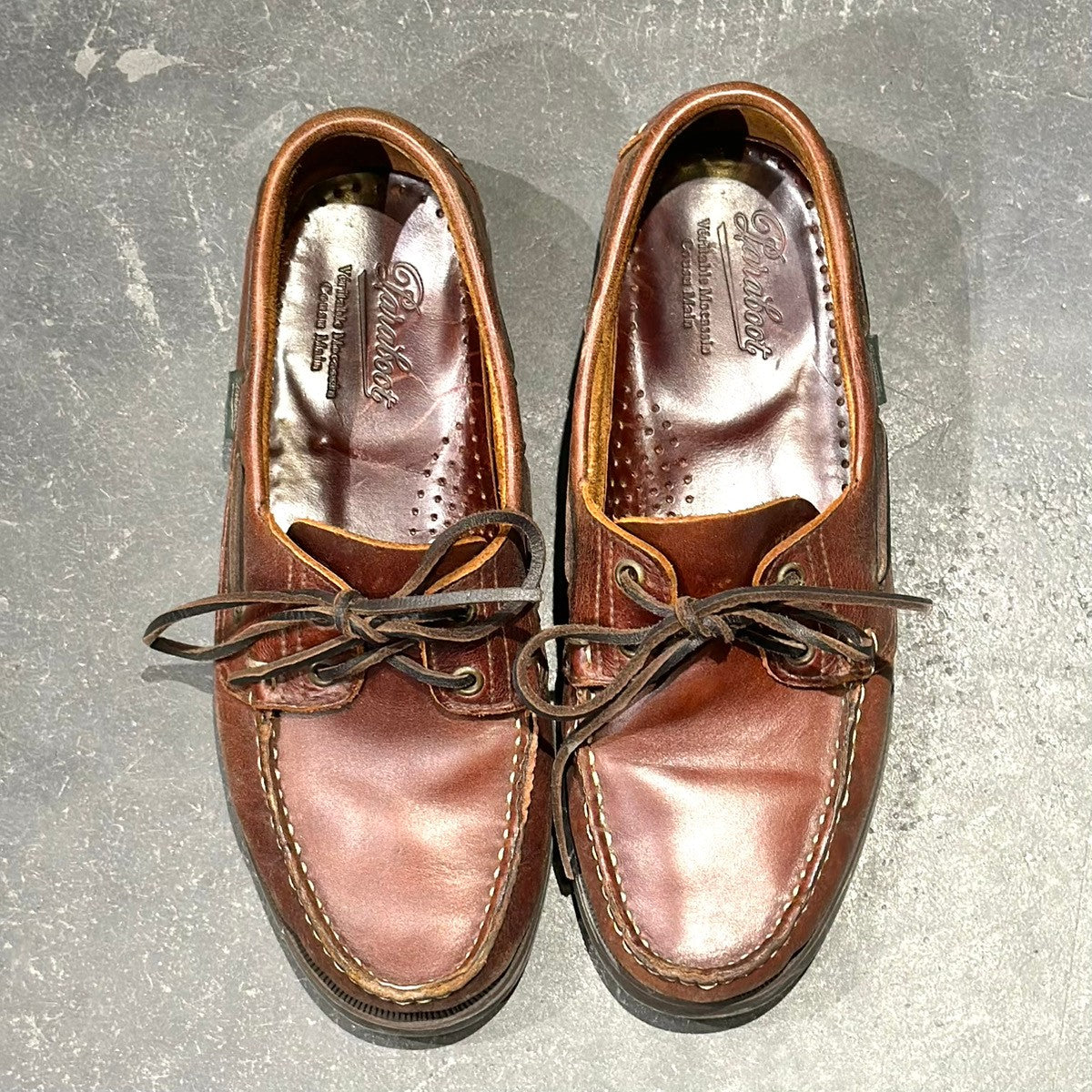 美品【PARABOOT】パラブーツ バース デッキシューズ カーフ ブラウン サイズ5.5