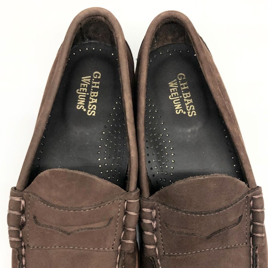 【希少】g.h.bassダークブラウン 編み込みデザイン ローファー ローファー | 11711D LARSON / MID BROWN (RUBBER SOLE) - G.H.BASS