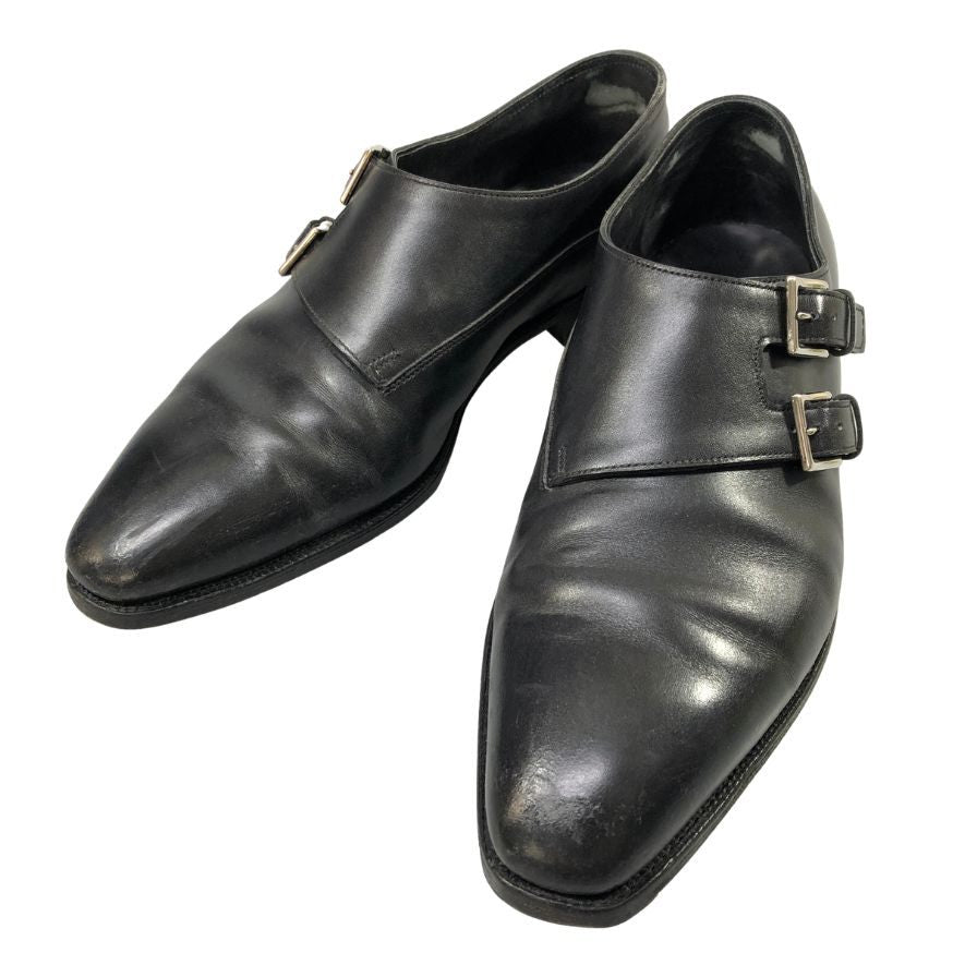 【JOHN LOBB】ジョンロブ レザーシューズ チャペル カーフ ダブルモンク 8000ラスト サイズ8.5E ブラック CHAPEL