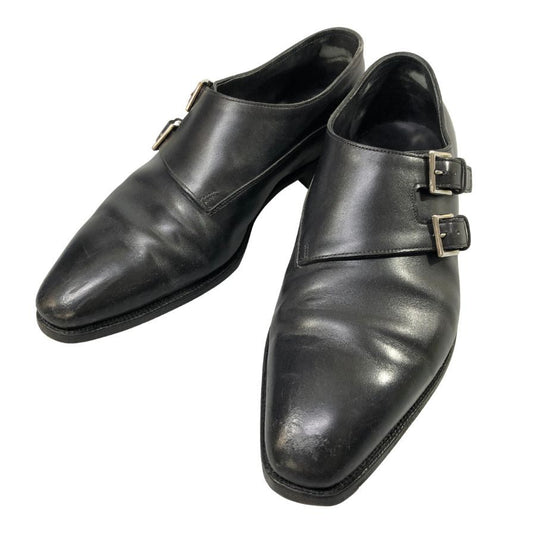 【JOHN LOBB】ジョンロブ レザーシューズ チャペル カーフ ダブルモンク 8000ラスト サイズ8.5E ブラック CHAPEL