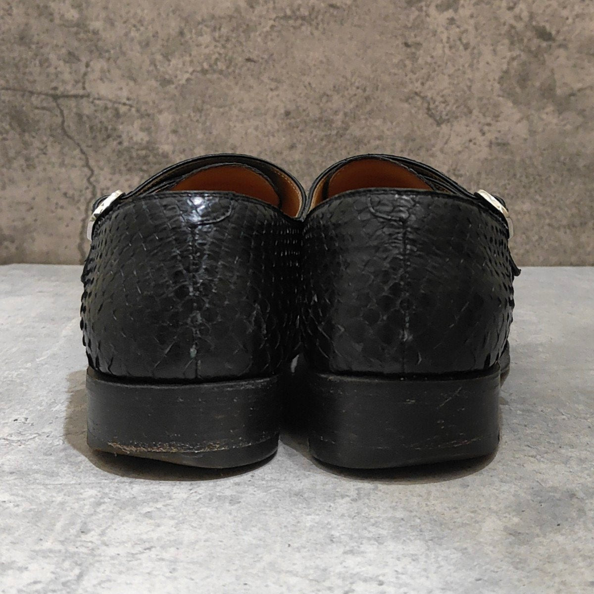 【F.lli Giacometti】フラテッリジャコメッティ FG502 ビジネスシューズ パイソン ブラック（黒） サイズ 40.5 ラスト