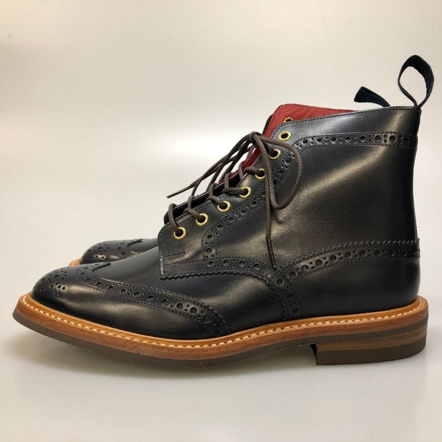 【Tricker’ｓ】トリッカーズ M2508 ウィングチップ カントリーブーツ メンズ サイズ 8ハーフ ネイビー