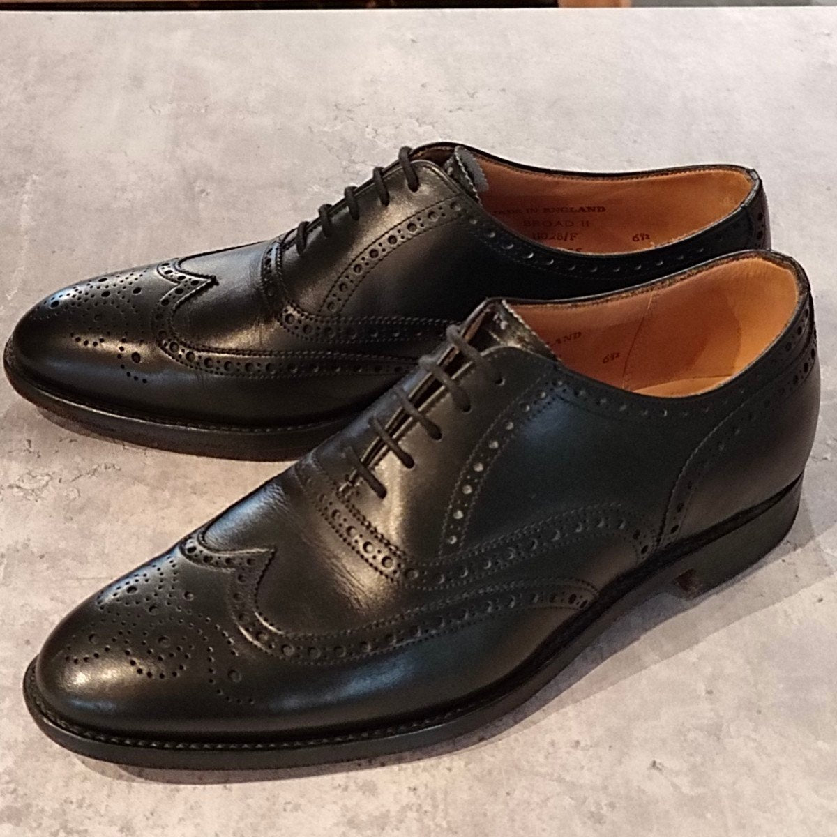 美品【JOSEPH CHEANEY】ジョセフチーニー ブロード2 ウイングチップ カーフ ブラック サイズUK6.5