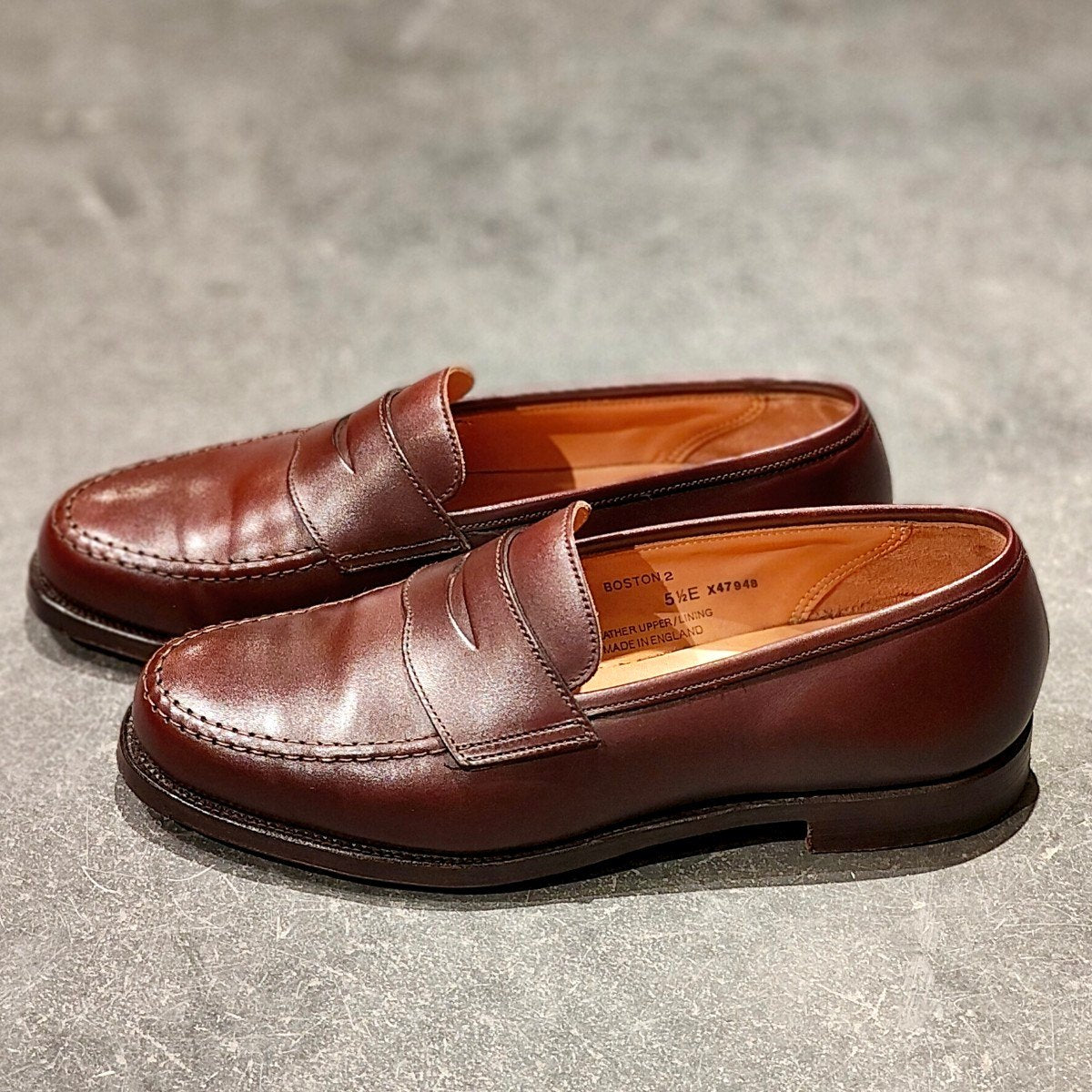 使用数回【Crockett&Jones】クロケット&ジョーンズ ボストン2 ローファー カーフ ダークブラウン サイズUK5.5E 376ラスト 参考定価￥127,600-