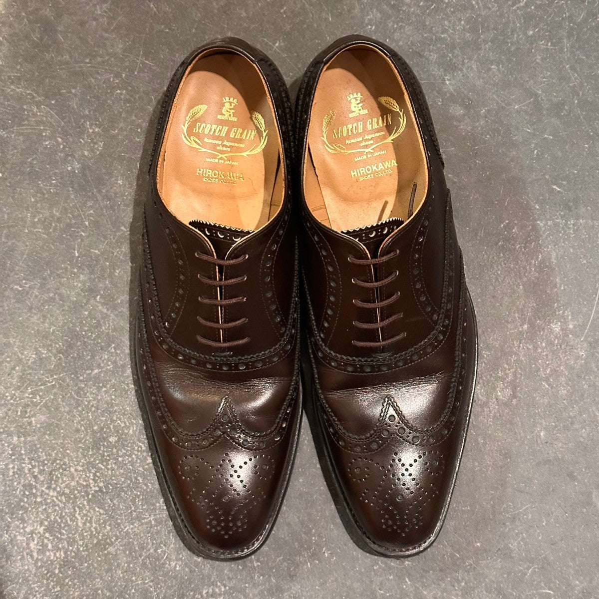【SCOTCH GRAIN】スコッチグレイン 03603 フルブローグ カーフ ダークブラウン サイズ25cm
