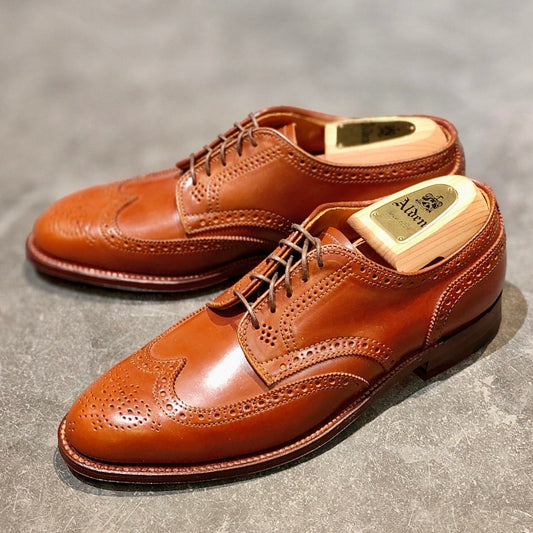 希少 新品未使用【ALDEN】オールデン TASSELS別注 20480 ショートウイングチップ コードバン ウイスキー サイズUS7D アバディーンラスト