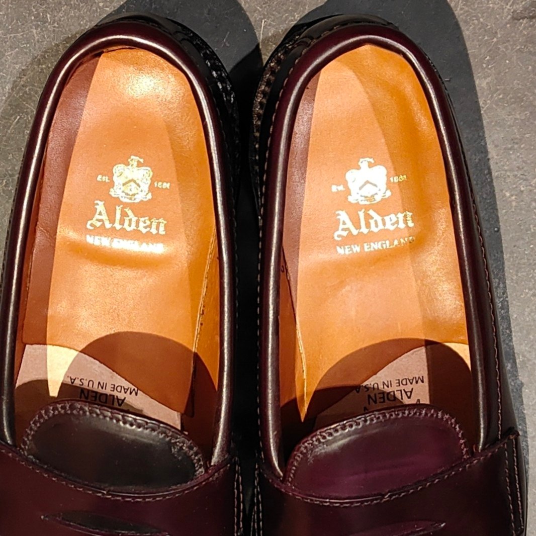新品未使用【ALDEN】オールデン 986 ペニーローファー コードバン ダークバーガンディ サイズ US6E バンラスト