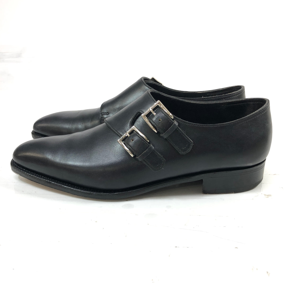 【JOHN LOBB】ジョンロブ レザーシューズ チャペル カーフ ダブルモンク 8000ラスト サイズ6.5E メンズ ブラック CHAPEL