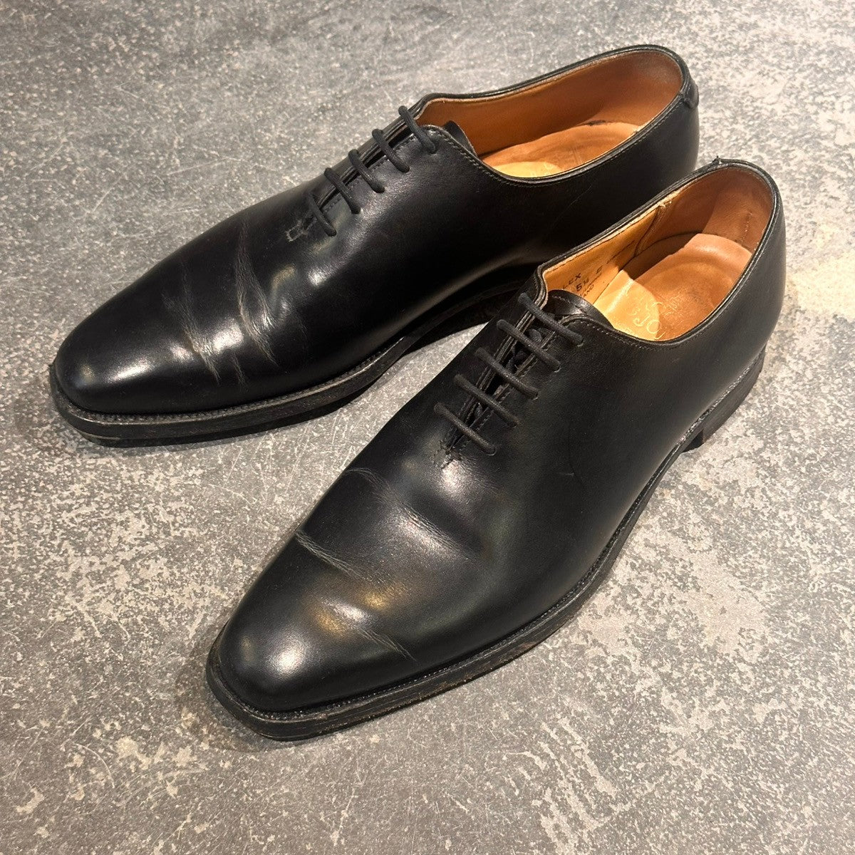 【CROCKETT&JONES】クロケット&ジョーンズ アレックス ホールカット カーフ ブラック サイズUK5.5E