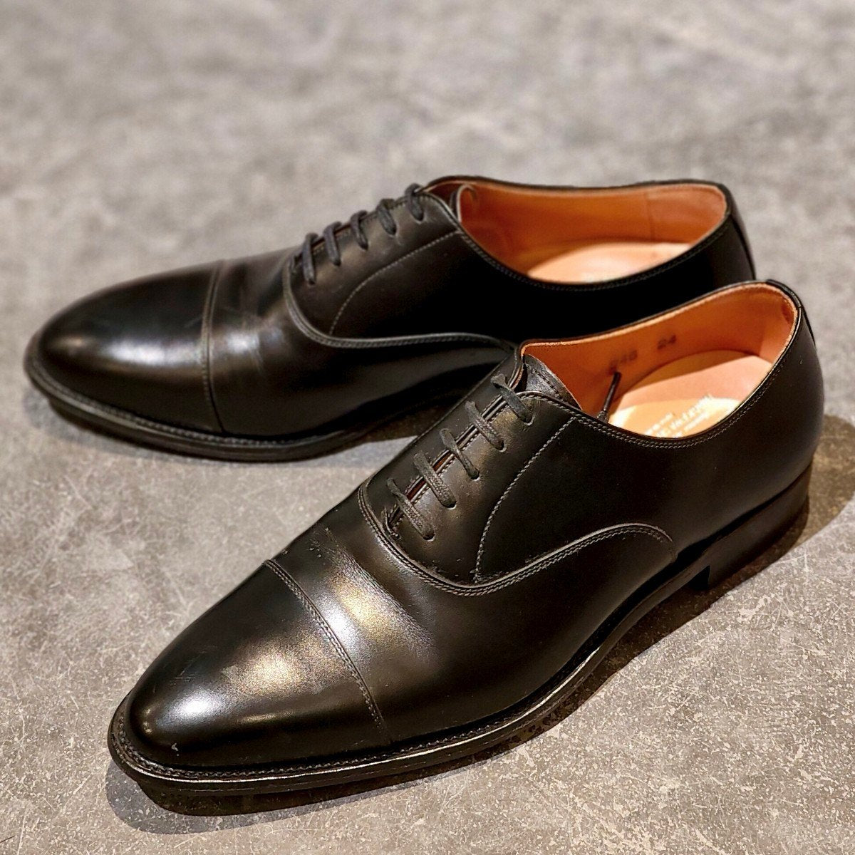 極美品【SCOTCH GRAIN】スコッチグレイン 946 インペリアル ストレートチップ カーフ ブラック サイズ 24.0 参考定価￥66,000-