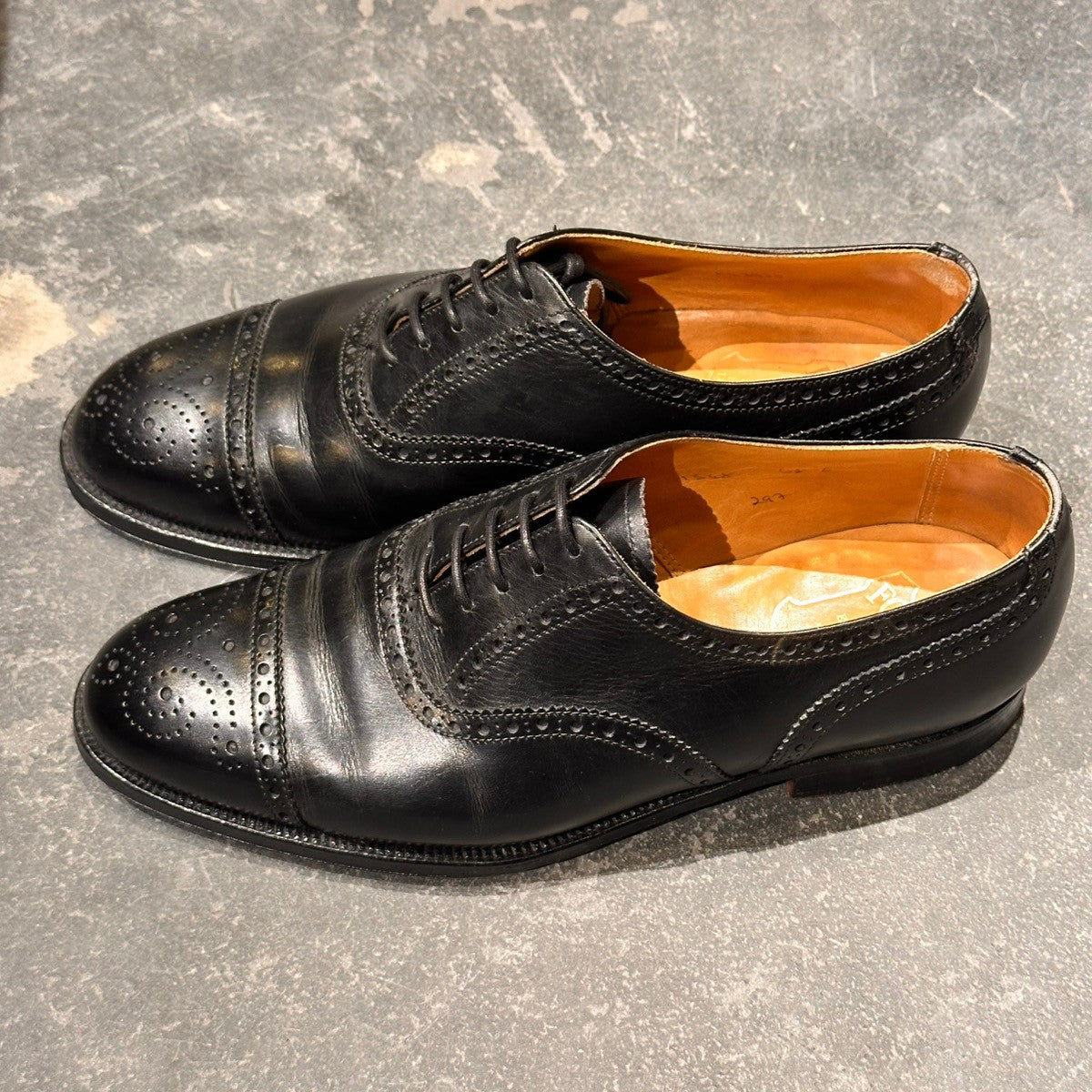 【FOSTER&SON】フォスター&サン 297 セミブローグ カーフ ブラック サイズUK6.5E