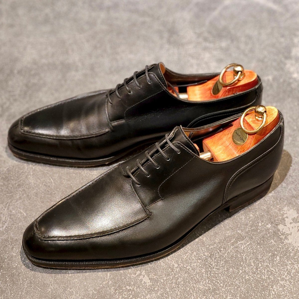 希少 極美品【CROCKETT&JONES】クロケット&ジョーンズ クラレンドン Uチップ カーフ ブラック サイズUK7E