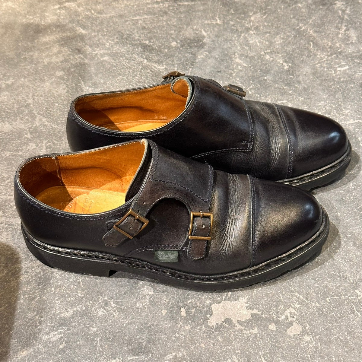 【PARABOOT】パラブーツ ウィリアム ダブルモンク カーフ ダークネイビー サイズUK7
