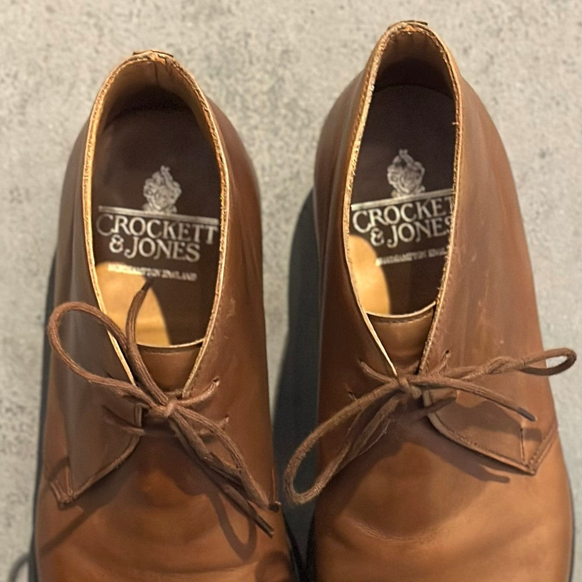 極美品【CROCKETT&JONES】クロケット&ジョーンズ チャートシー チャッカブーツ カーフ ブラウン サイズUK7E 224ラスト