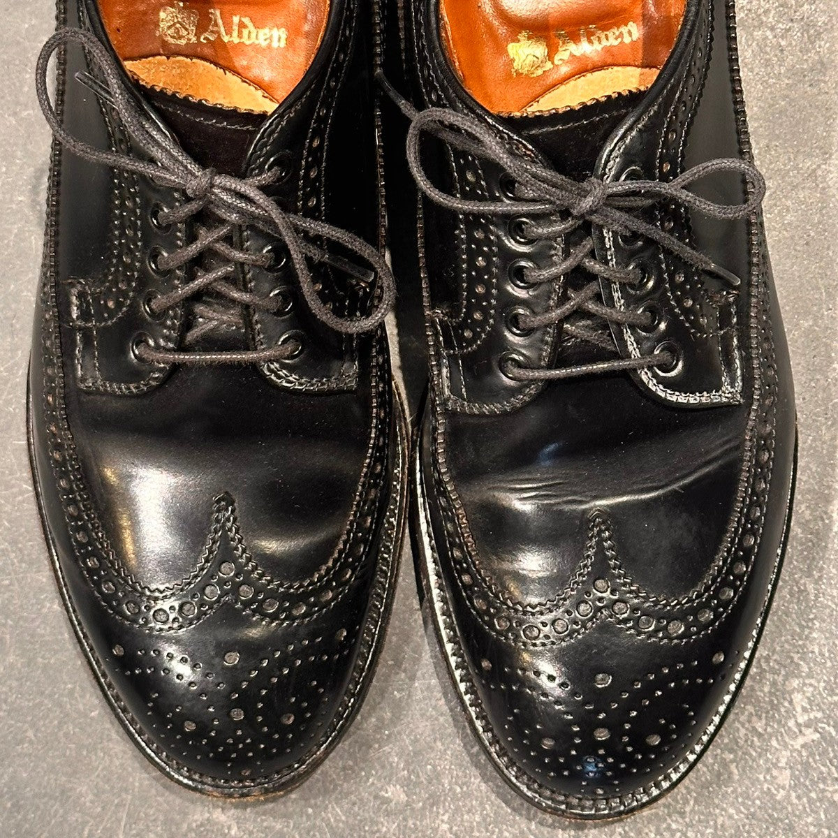 【ALDEN】オールデン 58853 ユナイテッドアローズ別注 58853 LWB フルブローグ コードバン ブラック サイズUS7D モディファイドラスト