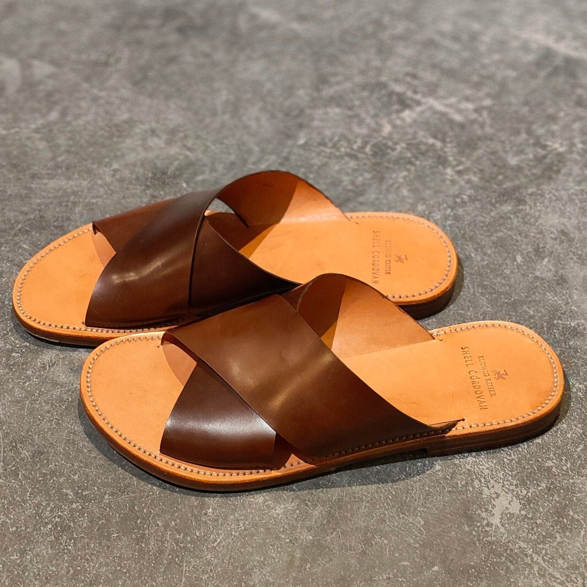 使用数回【LUDWIG REITER】ルーディックライター サンダル 1137 ホーウィン コードバン ブラウン サイズ40