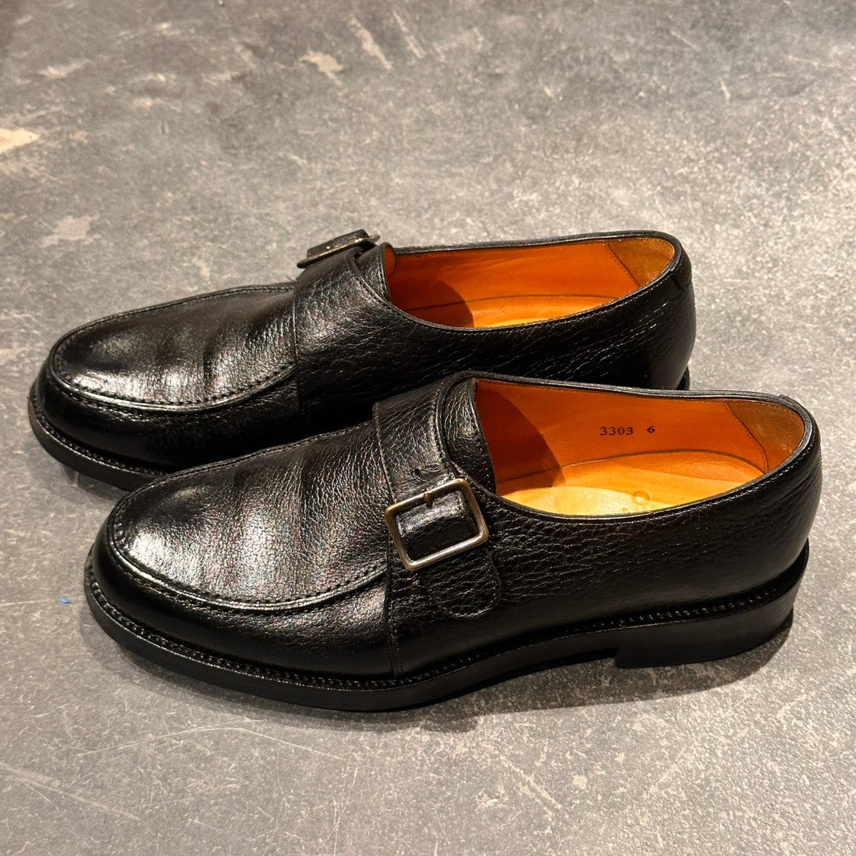 【ORIENTAL】オリエンタル クライド 3303 シングルモンク シュリンクレザー ブラック サイズUS6