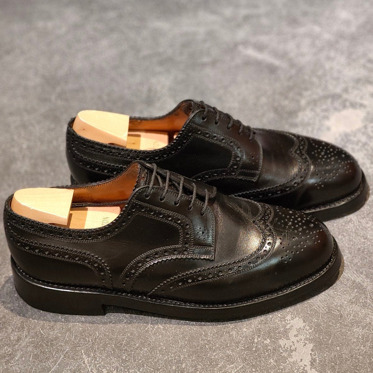 希少 美品【J.M.WESTON】ジェイエムウエストン 589 ウイングチップ ブラック サイズUK8C 32ラスト