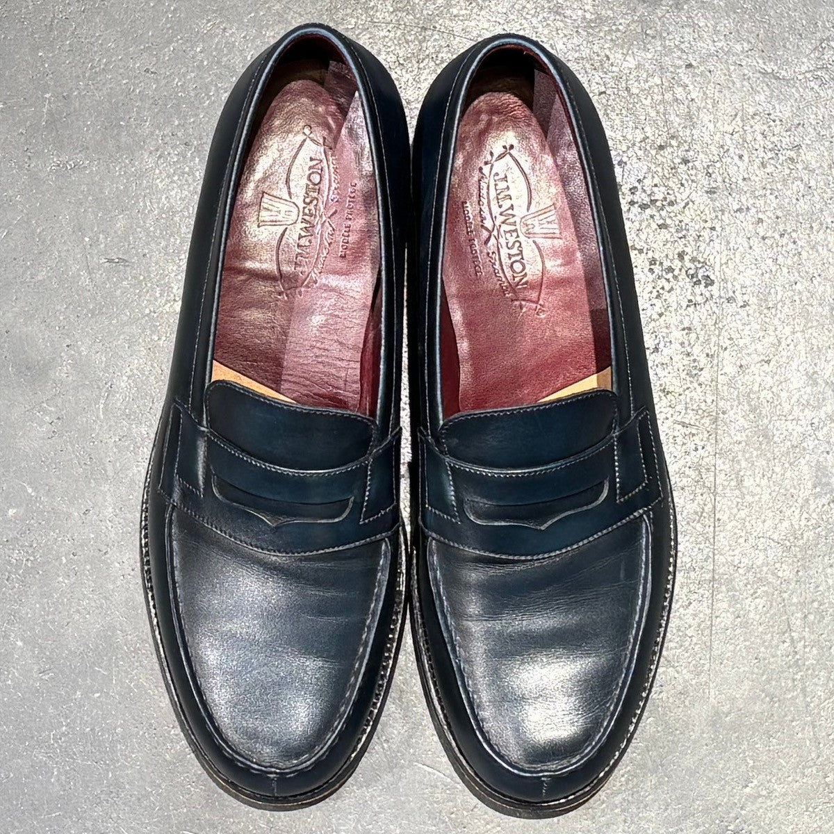 【J.M.WESTON】ジェイエムウエストン 180  シグニチャーローファー ボックスカーフ ブルー  サイズ 5.5C 41ラスト 参考定価￥156,200-