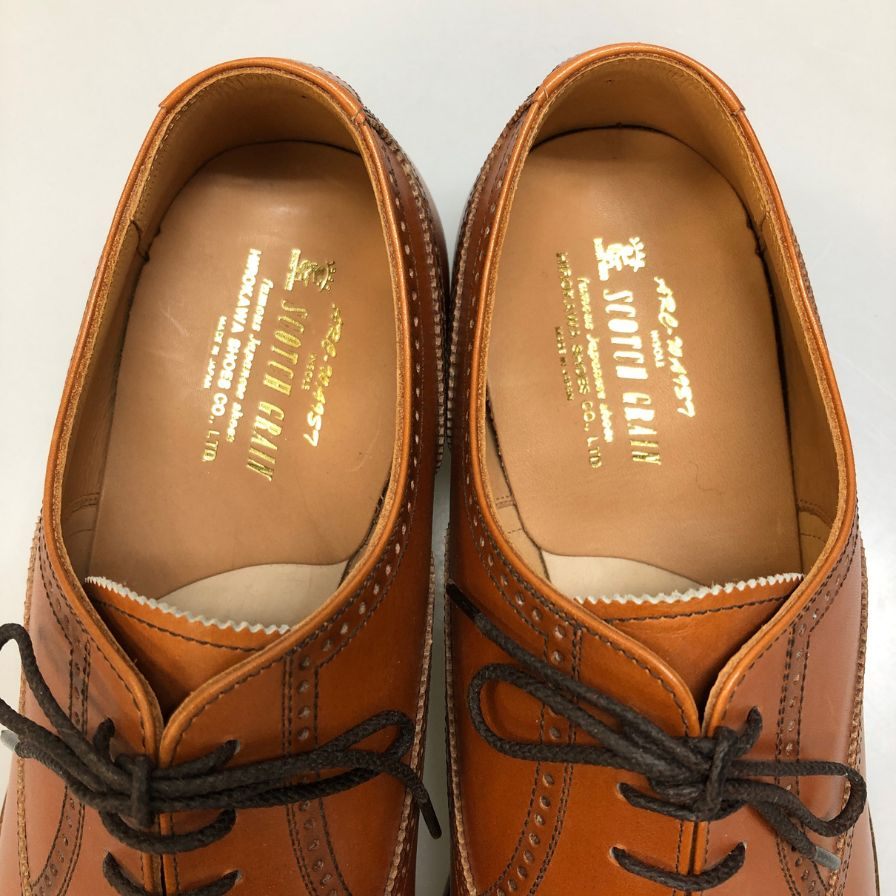 【SCOTCH GRAIN】スコッチグレイン オデッサ 2 セミブローグ レザーシューズ 920 ブラウン 25.5cm