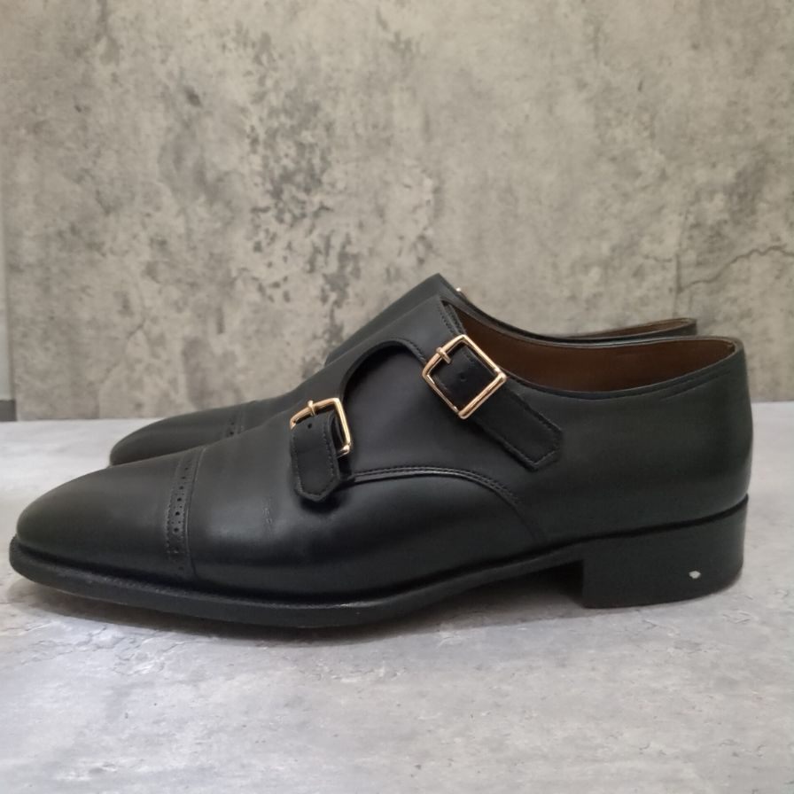 【JOHN LOBB】ジョンロブ レザーシューズ ダブルモンク フィリップ2 ダブルバックル ブラック メンズ サイズUK6E 7000ラスト