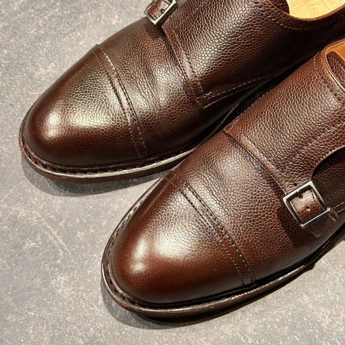 【Paraboot】パラブーツ ポー ダブルモンク ビームス別注 グレインレザー ブラウン サイズUK6.5