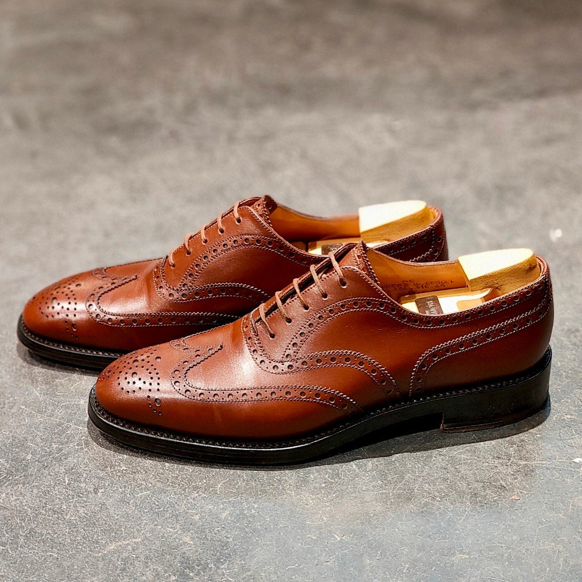 希少 極美品【J.M.WESTON】ジェイエムウエストン ISETAN別注 376 フルブローグ カーフ タンブラウン サイズ UK6C 11ラスト