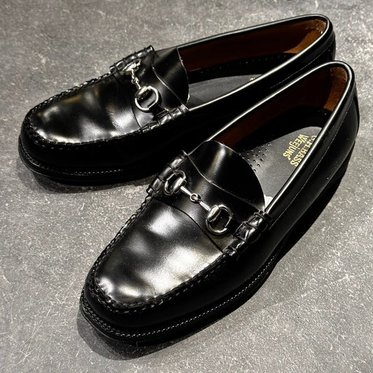 使用数回【G.H.Bass&Co. WEEJUNS】ジーエイチバス  ビットローファー カーフ ブラック サイズUK7.5