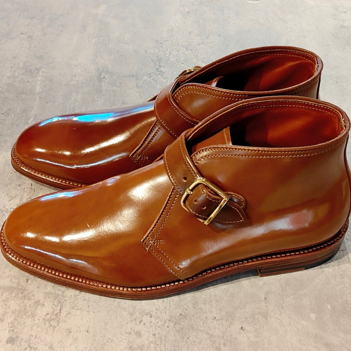 希少 未使用【ALDEN】オールデン D9706 ジョージブーツ シングルモンク チャッカ プレーントゥ コードバン ウイスキー サイズUS11E プラザラスト
