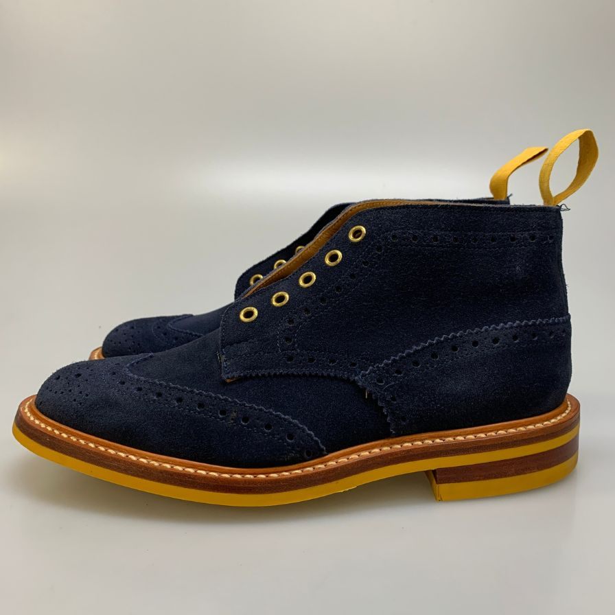 【オンライン限定】【Tricker's】トリッカーズ カントリーブーツ M5833 ウィングチップ スエード メンズ サイズ 8 ブルー系